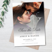 Elegantes Script 2 Sided Foto Save the Date Hochze