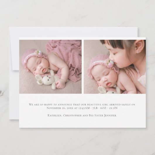 Elegantes Script 3 Fotocollage Einführung in die G Ankündigung (Rückseite)