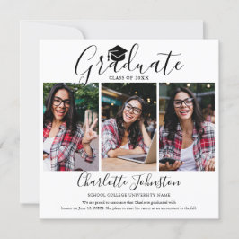 Elegantes Script 4 Foto Abschluss Ankündigung