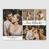 Elegantes Script 4 Foto Collage Wedding Vielen Dan