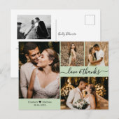 Elegantes Script 4 Foto Collage Wedding Vielen Dan Postkarte (Vorne/Hinten)
