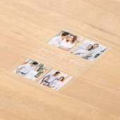 Elegantes Script 4 Foto Hochzeit Speichern Sie das Acryleinladungen (Ablage )