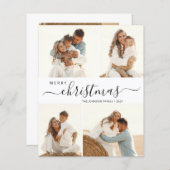 Elegantes Script 4 Foto Weihnachtskarte (Vorne/Hinten)