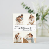 Elegantes Script 4 Foto Weihnachtskarte (Stehend Vorderseite)