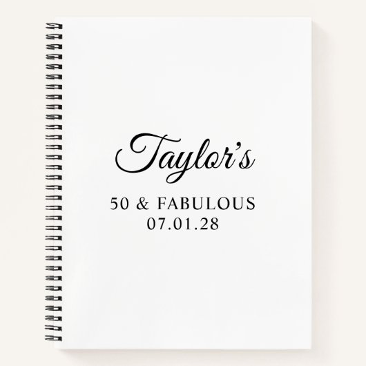 Elegantes Script 50 & Fabulous Guest Notizblock (Vorderseite)