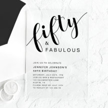 Elegantes Script 50. Geburtstag