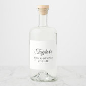 Elegantes Script 50. Geburtstag Alkoholflaschenetikett (Vorderseite)