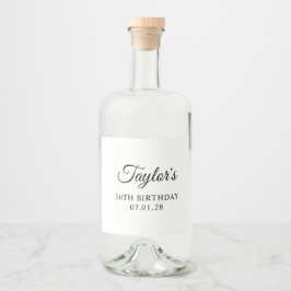 Elegantes Script 50. Geburtstag Alkoholflaschenetikett