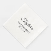 Elegantes Script 50. Geburtstag Serviette (Ecke)