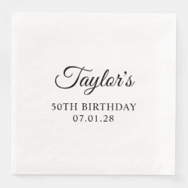 Elegantes Script 50. Geburtstag Serviette