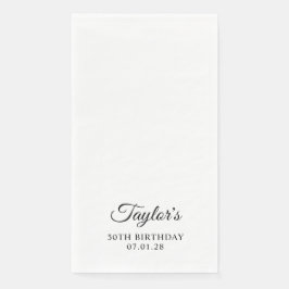 Elegantes Script 50. Geburtstag Serviette