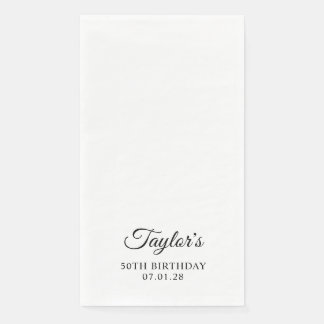Elegantes Script 50. Geburtstag Serviette