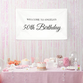 Elegantes Script 50. Geburtstag Willkommen Banner