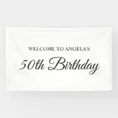 Elegantes Script 50. Geburtstag Willkommen Banner (Horizontal)