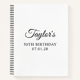 Elegantes Script 50. Geburtstagskast Notizblock