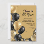 Elegantes Script 50. Hochzeitstag Einladung (Vorderseite)