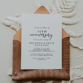 Elegantes Script 50. Hochzeitstag Einladung