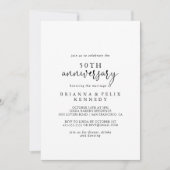 Elegantes Script 50. Hochzeitstag Einladung (Vorderseite)