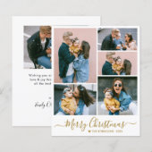 Elegantes Script 5 Foto Collage Weihnachten (Vorne/Hinten)