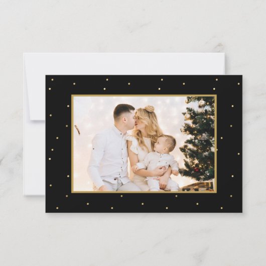 Elegantes Script 5 Foto Collage Weihnachtskarte Einladung (Rückseite)