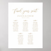 Elegantes Script 5 Tabellen Begrüßungsdiagramm Poster (Vorne)