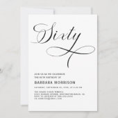 Elegantes Script 60. Modern Geburtstag Einladung (Vorderseite)