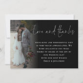 Elegantes Script 6 Fotos Hochzeit Liebe Dank Black Karte (Vorderseite)