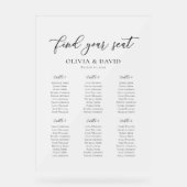Elegantes Script 6 Tabelle Seating Chart Akryllisc Acrylschild (Vorderseite)
