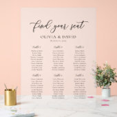 Elegantes Script 6 Tabelle Seating Chart Akryllisc Acrylschild (Hochzeit)