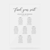 Elegantes Script 7 Tabelle Sitzdiagramm Akryllisch Acrylschild (Vorderseite)