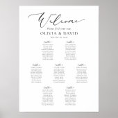 Elegantes Script 7 Tabellen - Begrüßungsdiagramm Poster (Vorne)