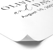 Elegantes Script 7 Tisch Seating Chart Foam Board Poster (Ecke)