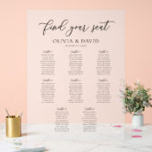 Elegantes Script 8 Tabelle Seating Chart Akryllisc Acrylschild (Hochzeit)