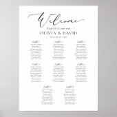 Elegantes Script 8 Tables Willkommenssymbol Poster (Vorne)