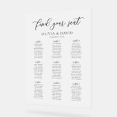 Elegantes Script 9 Table Seating Chart Akryllische Acrylschild (Winkel)