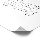 Elegantes Script 9 Tables Willkommenssymbol Poster (Ecke)