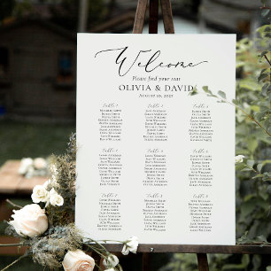 Elegantes Script 9 Tables Willkommenssymbol Poster