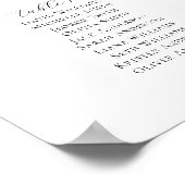 Elegantes Script 9 Tables Willkommenssymbol Poster (Ecke)