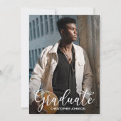 Elegantes Script-Abschluss-Foto Ankündigung (Vorderseite)