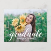 Elegantes Script-Abschluss-Foto SAVE THE DATE Postkarte (Vorderseite)