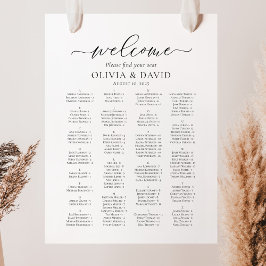 Elegantes Script Alphabetisches Begrüßungsdiagramm Poster