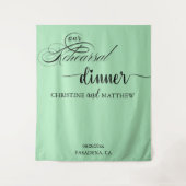 Elegantes Script Aquamarin Probe Dinner Hintergrun Wandteppich (Vorderseite)