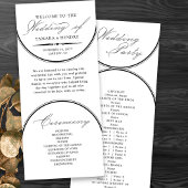 Elegantes Script Arches White Wedding Programm