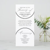 Elegantes Script Arches White Wedding Programm (Stehend Vorderseite)