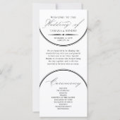 Elegantes Script Arches White Wedding Programm (Vorderseite)