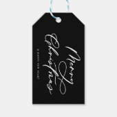 Elegantes Script arktischer botanischer Schwarzer  Geschenkanhänger (Vorderseite)