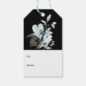 Elegantes Script arktischer botanischer Schwarzer  Geschenkanhänger (Rückseite)