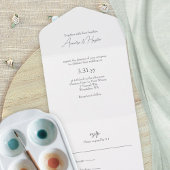 Elegantes Script Basic, Minimalistisch Hochzeit All In One Einladung
