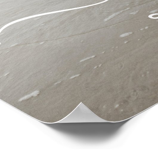 Elegantes Script Beach Themed Wedding Willkommensz Poster (Ecke)