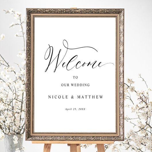 Elegantes Script - Begrüßungszeichen Poster